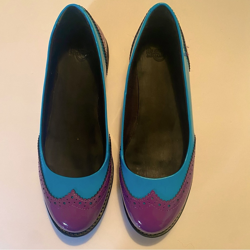 Bright Purple & Teal Doc Martens Flat Shoes